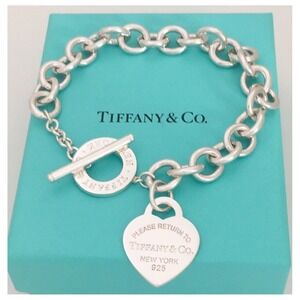 Tiffany Sterling Silver Heart Tag Toggle Bracelet